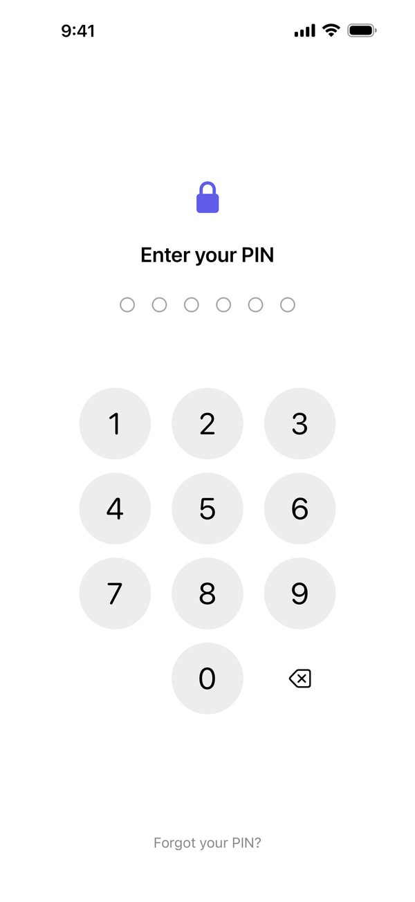 The lock screen: a keypad and nothing else